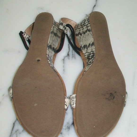 Style&co. T Strap Wedge Sandals Snake Print 9 - Picture 6 of 8